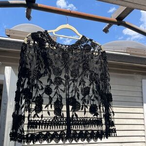 Stunning Beaded Black Sheer Jacket